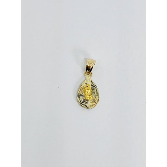 Real 14k Gold Charm Tiny Pendant Virgin Mary- Medalla Dije De Oro